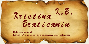 Kristina Bratičanin vizit kartica